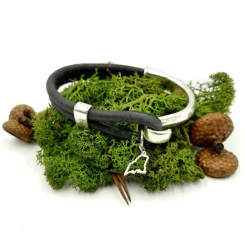 Maine Outline Cork Bracelet